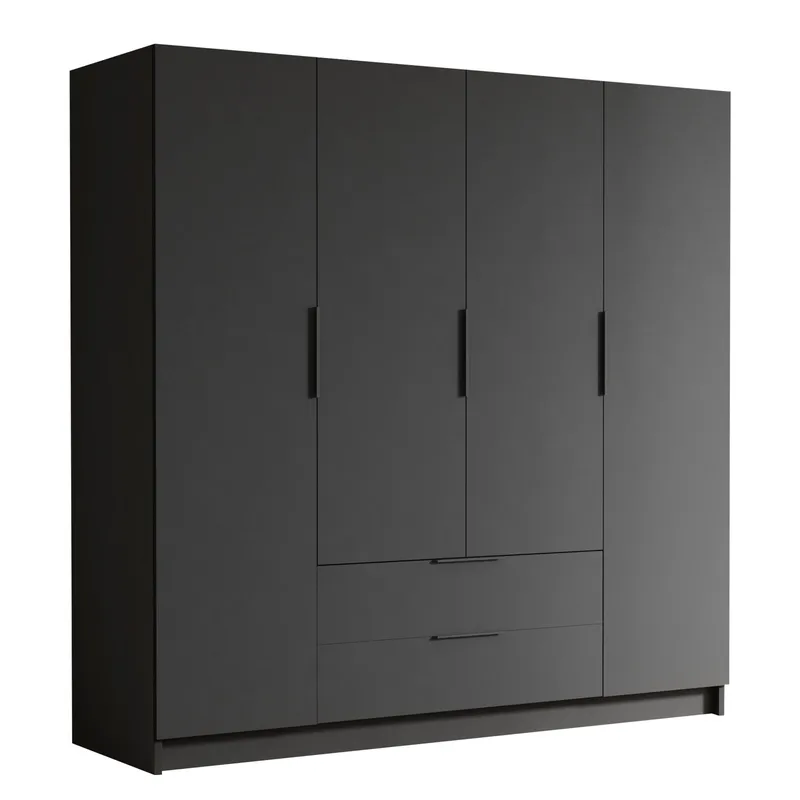 Kelros Garderob 200x216 cm - Svart - Products - Förvaring - Garderober & garderobssystem - Garderobsskåp