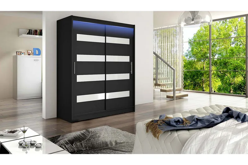 Leila Garderob 150x200 cm - Svart - Products - Förvaring - Garderober & garderobssystem - Garderobsskåp