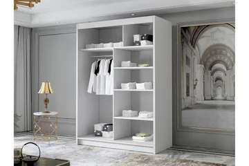 Lungos Garderob 120x200 cm - Vit/Svart - Products - Förvaring - Garderober & garderobssystem - Garderobsskåp