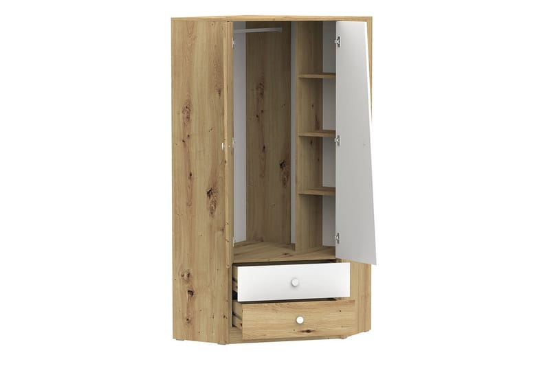 Nero Garderob 87 cm - Natur/Vit - Products - Förvaring - Garderober & garderobssystem - Garderobsskåp