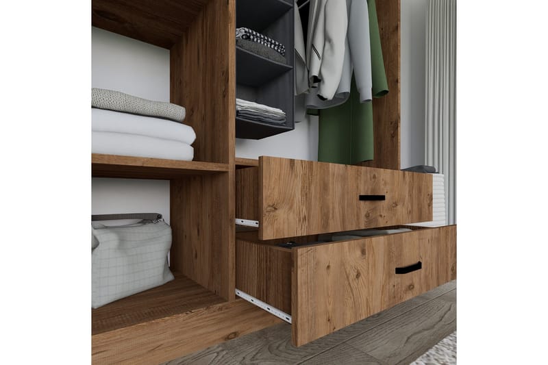 Yaman Garderob 120x181 cm - Valnöt - Products - Förvaring - Garderober & garderobssystem - Garderobsskåp