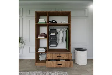 Yaman Garderob 120x181 cm - Valnöt - Products - Förvaring - Garderober & garderobssystem - Garderobsskåp