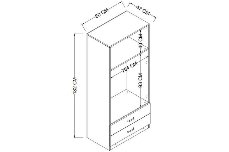 Yaman Garderob 80x182 cm - Brun - Products - Förvaring - Garderober & garderobssystem - Garderobsskåp