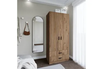 Yaman Garderob 80x182 cm - Brun - Products - Förvaring - Garderober & garderobssystem - Garderobsskåp