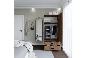 Yaman Garderob 80x182 cm - Brun - Products - Förvaring - Garderober & garderobssystem - Garderobsskåp