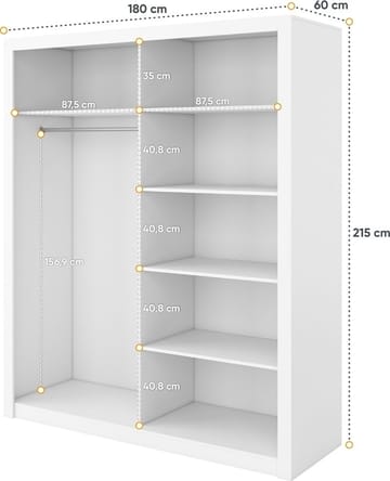 Grderob med inredning och skjutdörrar - Vit - Products - Förvaring - Garderober & garderobssystem