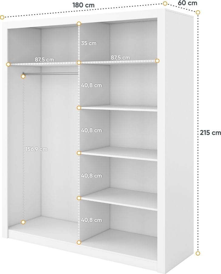 Grderob med inredning och skjutdörrar - Vit - Products - Förvaring - Garderober & garderobssystem