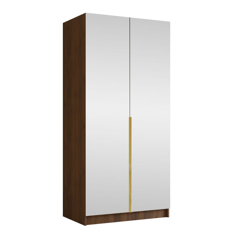 Herrljunga Garderob med Spegel 100x215 cm - Guld/Spegel - Products - Förvaring - Garderober & garderobssystem