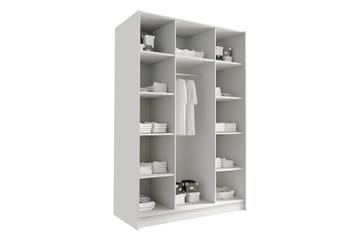 Herrljunga Garderob med Spegel 150 cm - Vit/Svart - Products - Förvaring - Garderober & garderobssystem