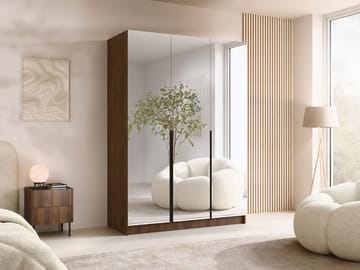 Herrljunga Garderob med Spegel 150x215 cm - Svart/Spegel - Products - Förvaring - Garderober & garderobssystem