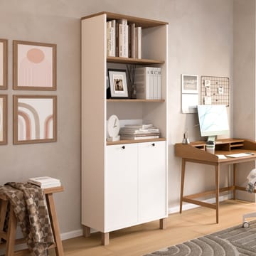 Avero Bokhylla 69,5x180x32 cm - Vitt och ek - Products - Förvaring - Hylla - Bokhylla