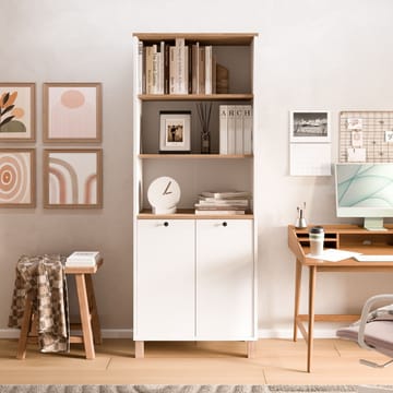 Avero Bokhylla 69,5x180x32 cm - Vitt och ek - Products - Förvaring - Hylla - Bokhylla