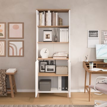 Avero Bokhylla 69,5x180x32 cm - Vitt och ek - Products - Förvaring - Hylla - Bokhylla
