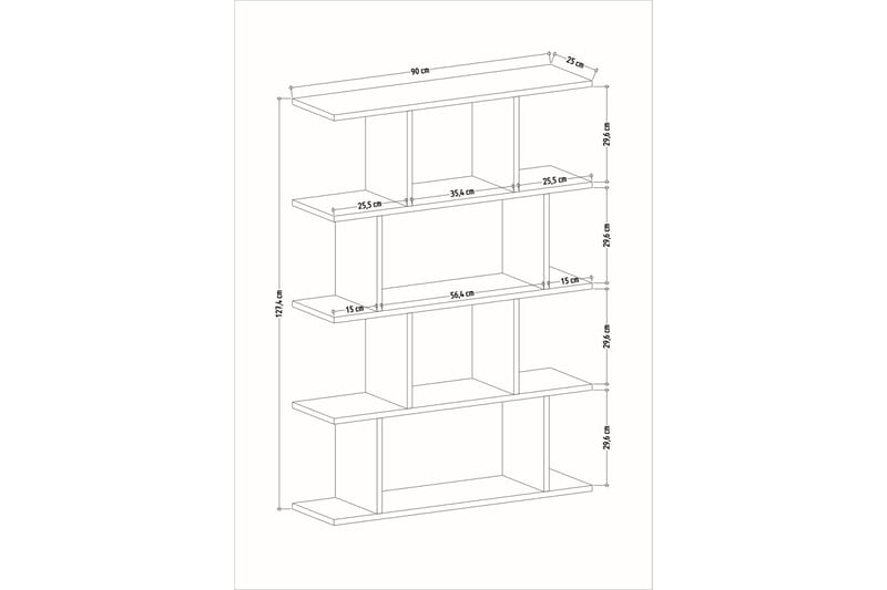 Bokhylla Nachusa Bokhylla 90x25 cm Vit - Products - Förvaring - Hylla - Bokhylla