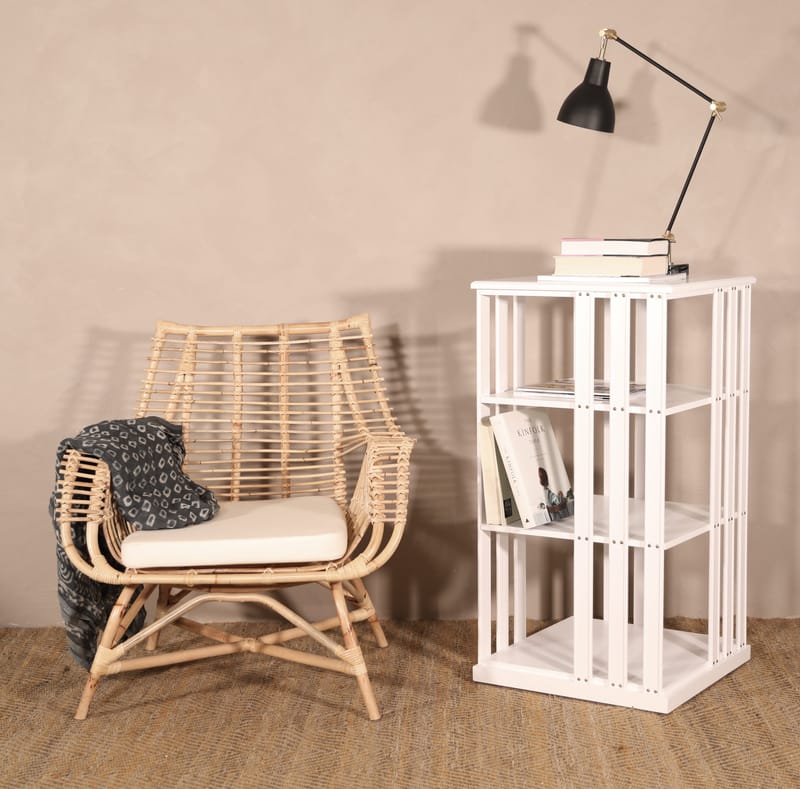 Bokkarusell/Boksnurra Roterbar 360° Vit 100 cm - Vit - Products - Förvaring - Hylla - Bokhylla
