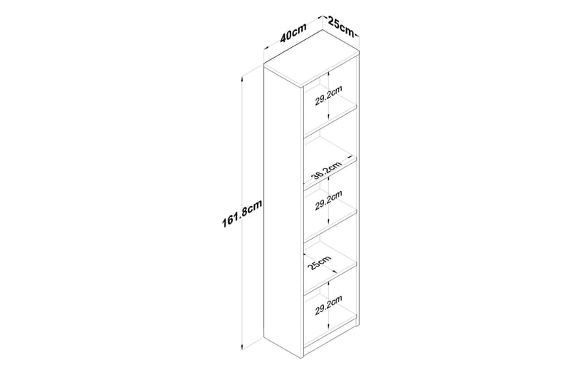 Dystany Bokhylla 40 cm - Vit/Valnöt - Products - Förvaring - Hylla - Bokhylla