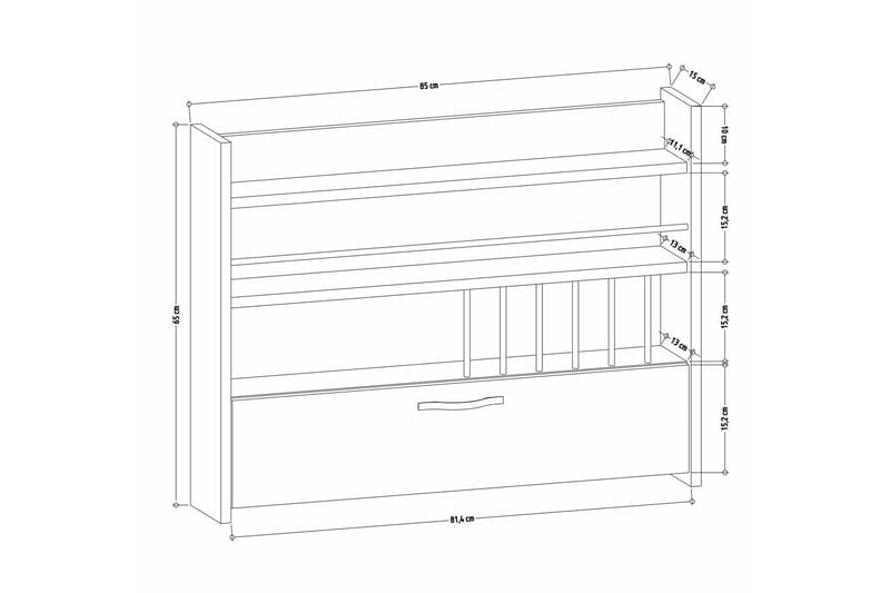 Rovdane Kryddhylla 85x15 cm - Trä/natur - Products - Förvaring - Hylla - Förvaringshylla - Kryddhylla & kryddställ