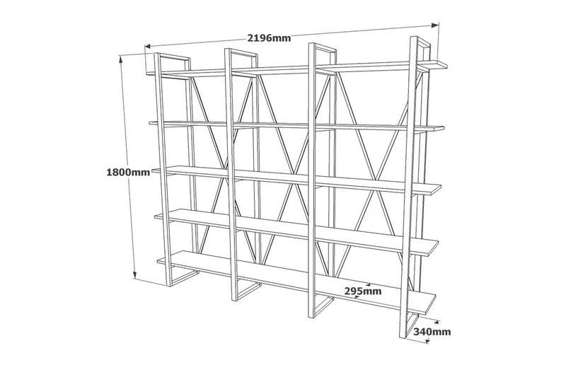 Hardyng Bokhylla 34x2120 cm - Natur - Products - Förvaring - Hylla - Bokhylla
