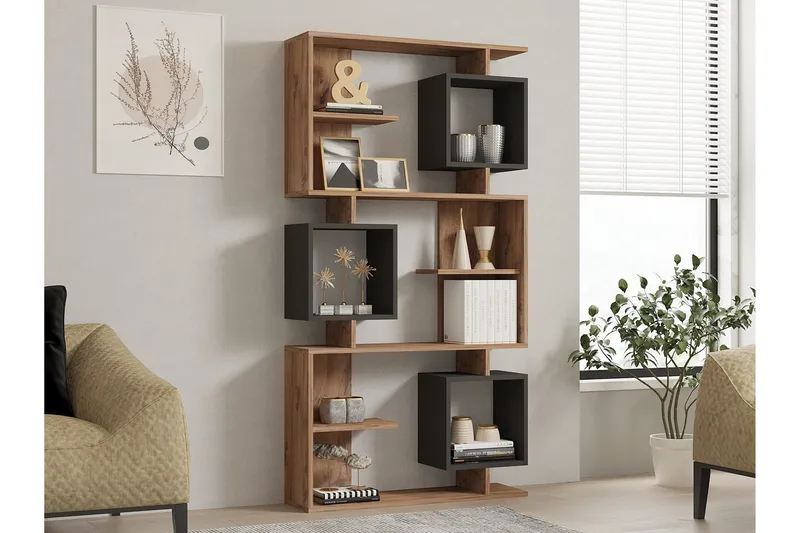 Icardi Bokhylla 90 cm, Brun/Antracit