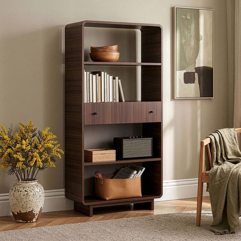 Kalvo Bokhylla 78x153x34 cm - Valnöt - Products - Förvaring - Hylla - Bokhylla