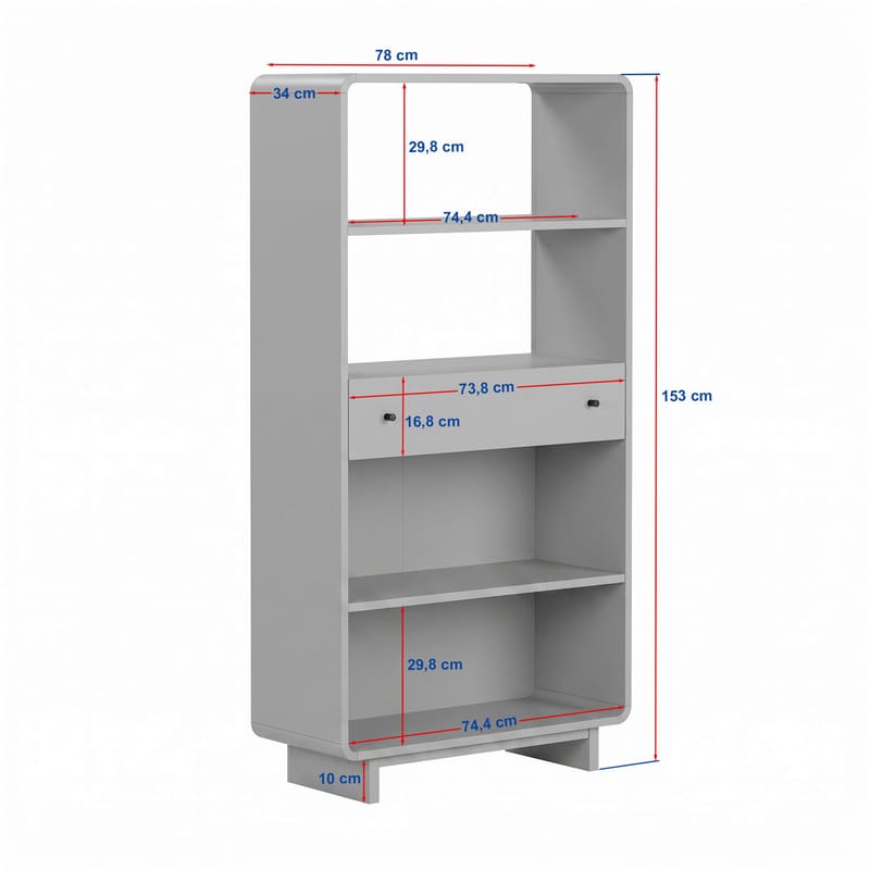 Kalvo Bokhylla 78x153x34 cm - Valnöt - Products - Förvaring - Hylla - Bokhylla