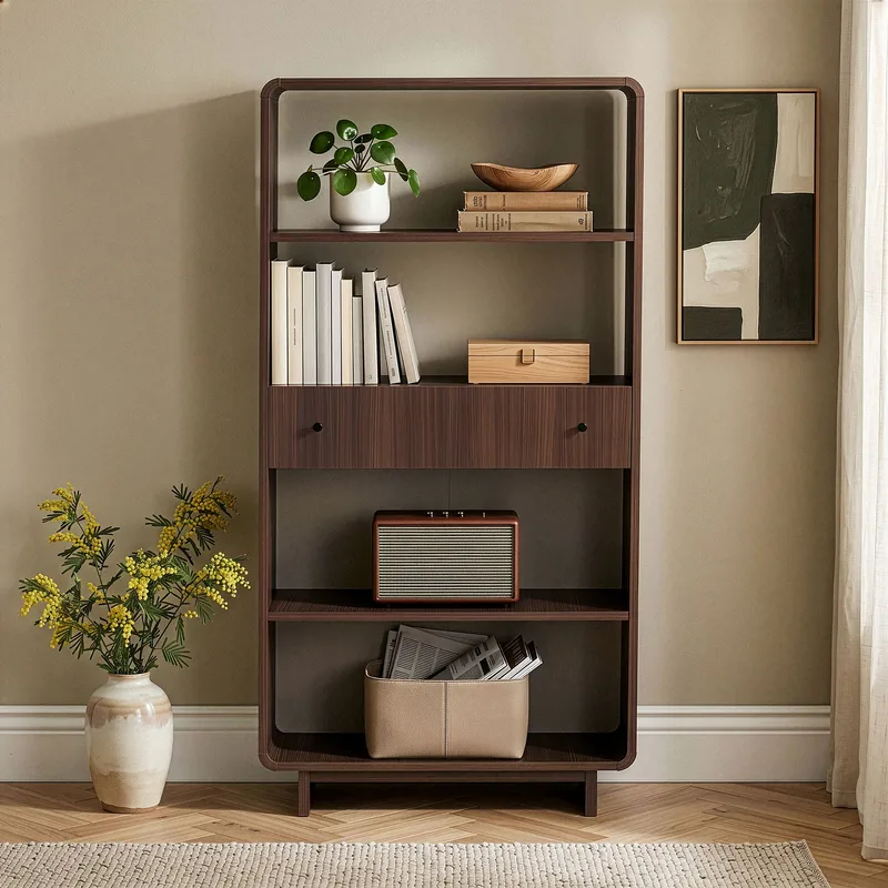 Kalvo Bokhylla 78x153x34 cm - Valnöt - Products - Förvaring - Hylla - Bokhylla