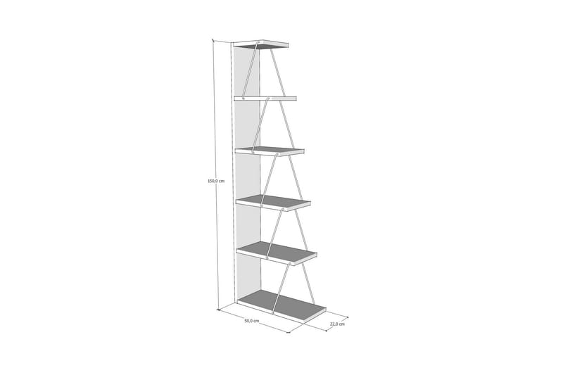 Ljusfors Bokhylla 150x50 cm - Antracit/Svart - Products - Förvaring - Hylla - Bokhylla