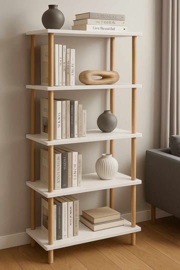Ryrhyrdhonar Bokhylla 60x136x25 cm - Vit - Products - Förvaring - Hylla - Bokhylla