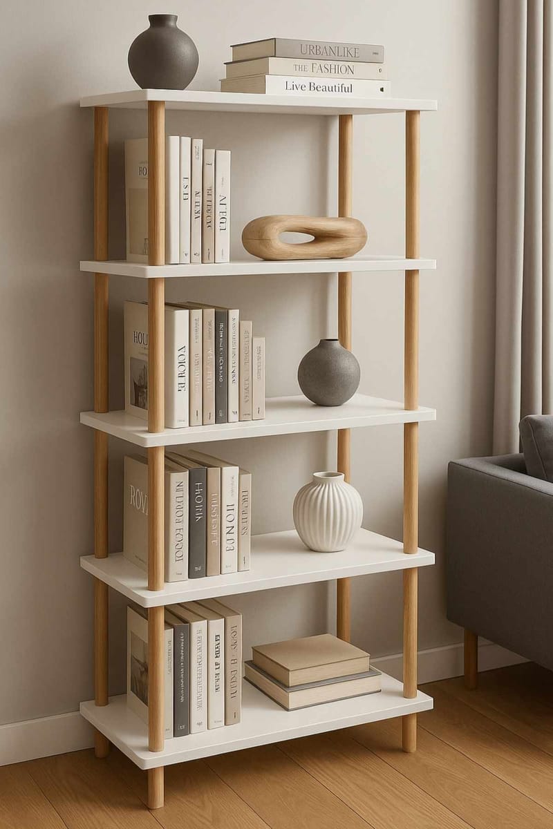Ryrhyrdhonar Bokhylla 60x136x25 cm - Vit - Products - Förvaring - Hylla - Bokhylla
