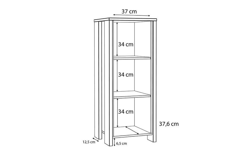 Torelles Bokhylla 47x115 cm - Mörkbrun - Products - Förvaring - Hylla - Bokhylla