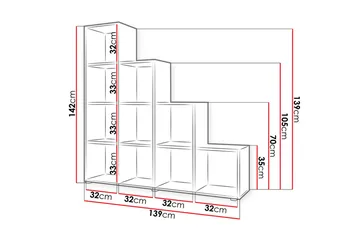 Triorana Bokhylla 139 cm - Beige - Products - Förvaring - Hylla - Bokhylla