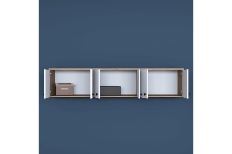 Jaibir Vägghylla 179,6x37,5 cm Brun/Vit - Hanah Home - Products - Förvaring - Hylla - Vägghylla