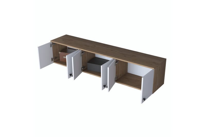 Jaibir Vägghylla 179,6x37,5 cm Brun/Vit - Hanah Home - Products - Förvaring - Hylla - Vägghylla