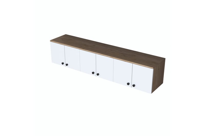 Jaibir Vägghylla 179,6x37,5 cm Brun/Vit - Hanah Home - Products - Förvaring - Hylla - Vägghylla