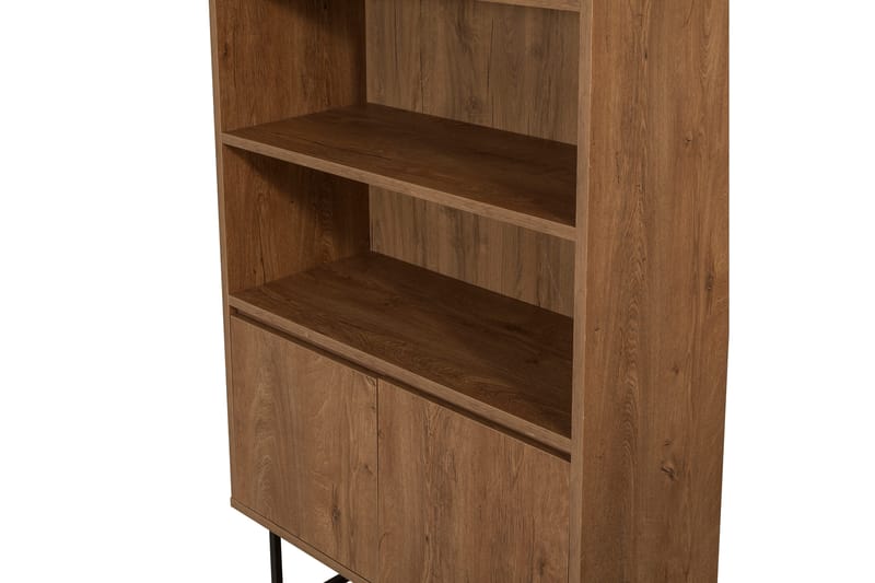 Vernavola Bokhylla 80x36 cm 3 Hyllor - Mörkbrun/Svart - Products - Förvaring - Hylla - Bokhylla