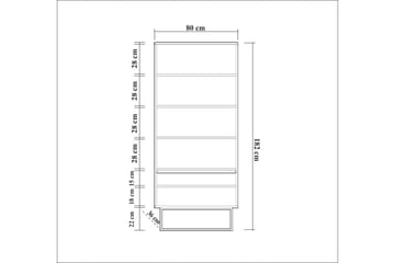 Vernavola Bokhylla 80x36 cm 3 Hyllor - Mörkbrun/Svart - Products - Förvaring - Hylla - Bokhylla