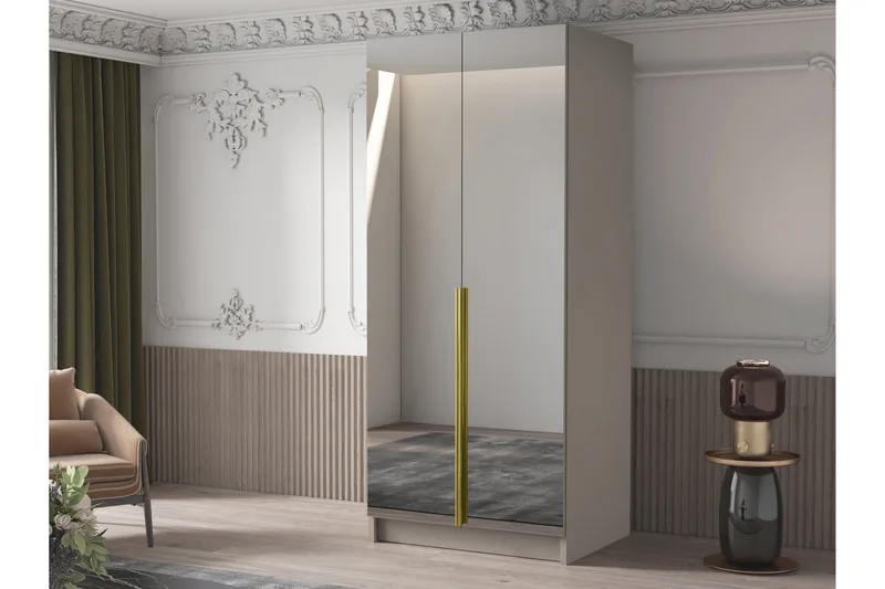 Julissa Garderob med Spegel 100 cm - Kashmir/Guld - Products - Förvaring - Garderober & garderobssystem