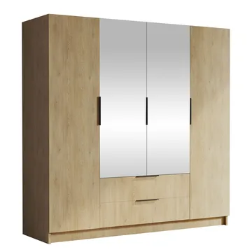 Kelros Garderob med Spegel 200x216 cm - Brun - Products - Förvaring - Garderober & garderobssystem