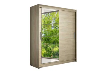 Leila Garderob 150 cm Skjutdörrar Spegel - Beige/Trä/Natur - Products - Förvaring - Garderober & garderobssystem