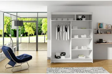 Leila Garderob 150 cm Skjutdörrar Spegel - Beige/Trä/Natur - Products - Förvaring - Garderober & garderobssystem