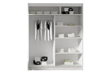 Leila Garderob 150 cm Skjutdörrar Svängd Spegel - Ek/Spegel - Products - Förvaring - Garderober & garderobssystem