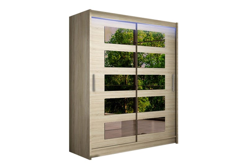 Leila Garderob med Spegel 150x200 cm - Beige - Products - Förvaring - Garderober & garderobssystem