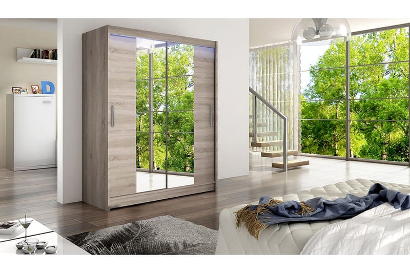 Leila Garderob med Spegel 150x200 cm - Beige - Products - Förvaring - Garderober & garderobssystem