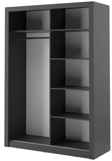 Mervyn garderob B150 cm - Svart / Spegel - Svart - Products - Förvaring - Garderober & garderobssystem