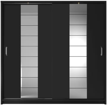 Mervyn garderob B220 cm - Svart / Spegel - Svart - Products - Förvaring - Garderober & garderobssystem