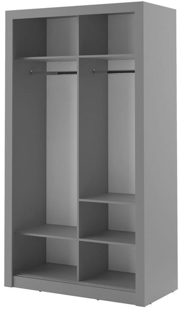 Mervyn garderob med skjutdörrar 120 cm - Grå / Spegel - Grå - Products - Förvaring - Garderober & garderobssystem