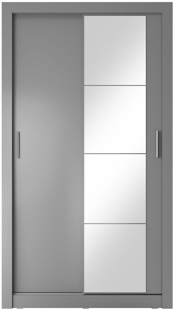 Mervyn garderob med skjutdörrar 120 cm - Grå / Spegel - Grå - Products - Förvaring - Garderober & garderobssystem