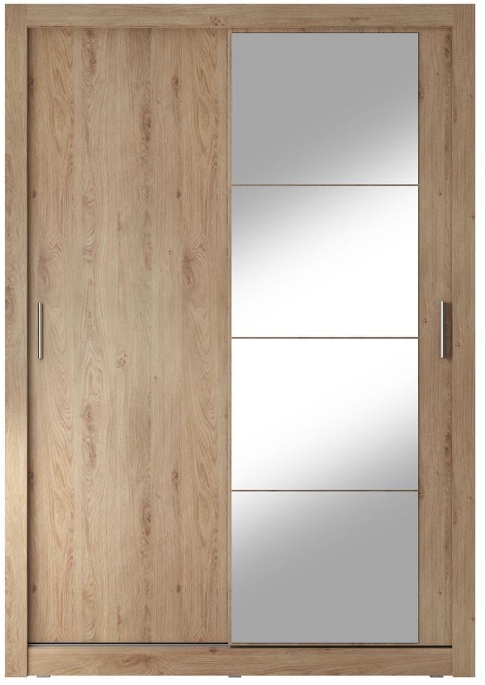 Mervyn garderob med skjutdörrar och inredning bredd 150 cm - Shetland ek - Shetland ek - Products - Förvaring - Garderober & garderobssystem