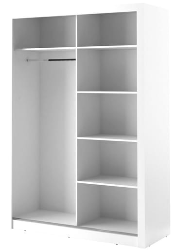 Mervyn vit garderob med skjutdörrar B150 cm - Vit - Products - Förvaring - Garderober & garderobssystem