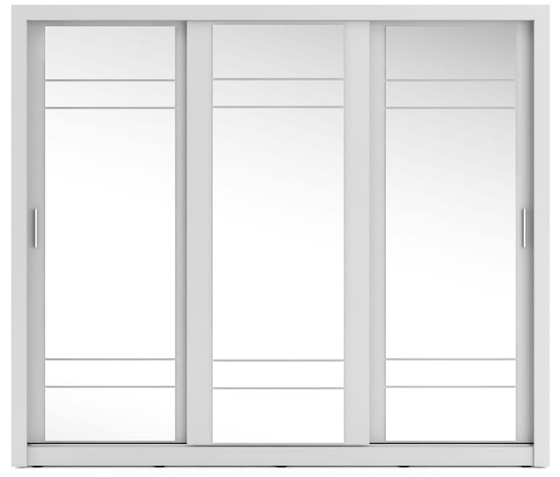 Mervyn vit garderob med spegel och inredning - Bredd 250 cm - Vit - Products - Förvaring - Garderober & garderobssystem